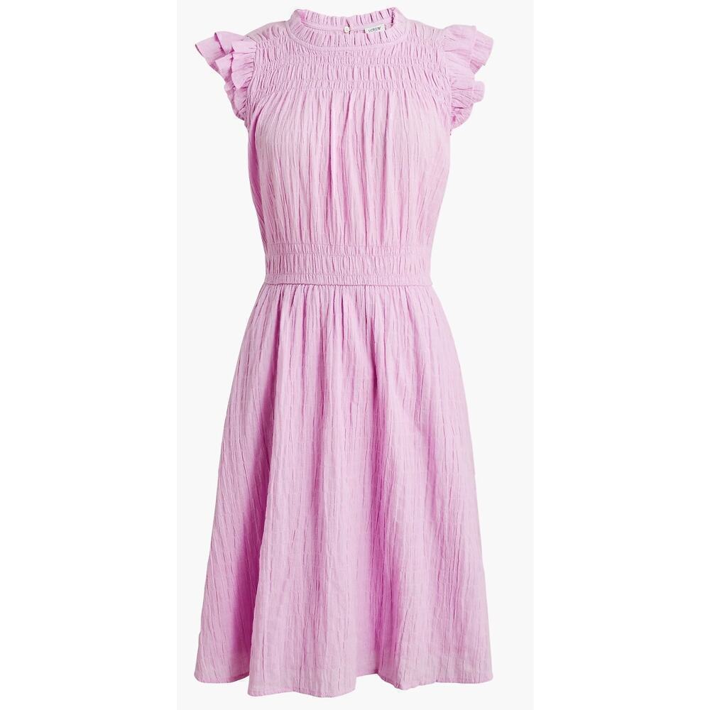 J. Crew Gauze Dress Flutter Sleeve A-Line Mini Orchid Flower Purple NWT M